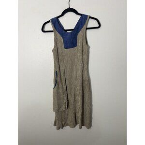 Rebe By Debra Weiss Tan Sleeveless Gingham Dress Size XS